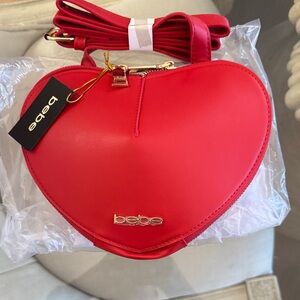 Bebe Red Heart Crossbody Bag